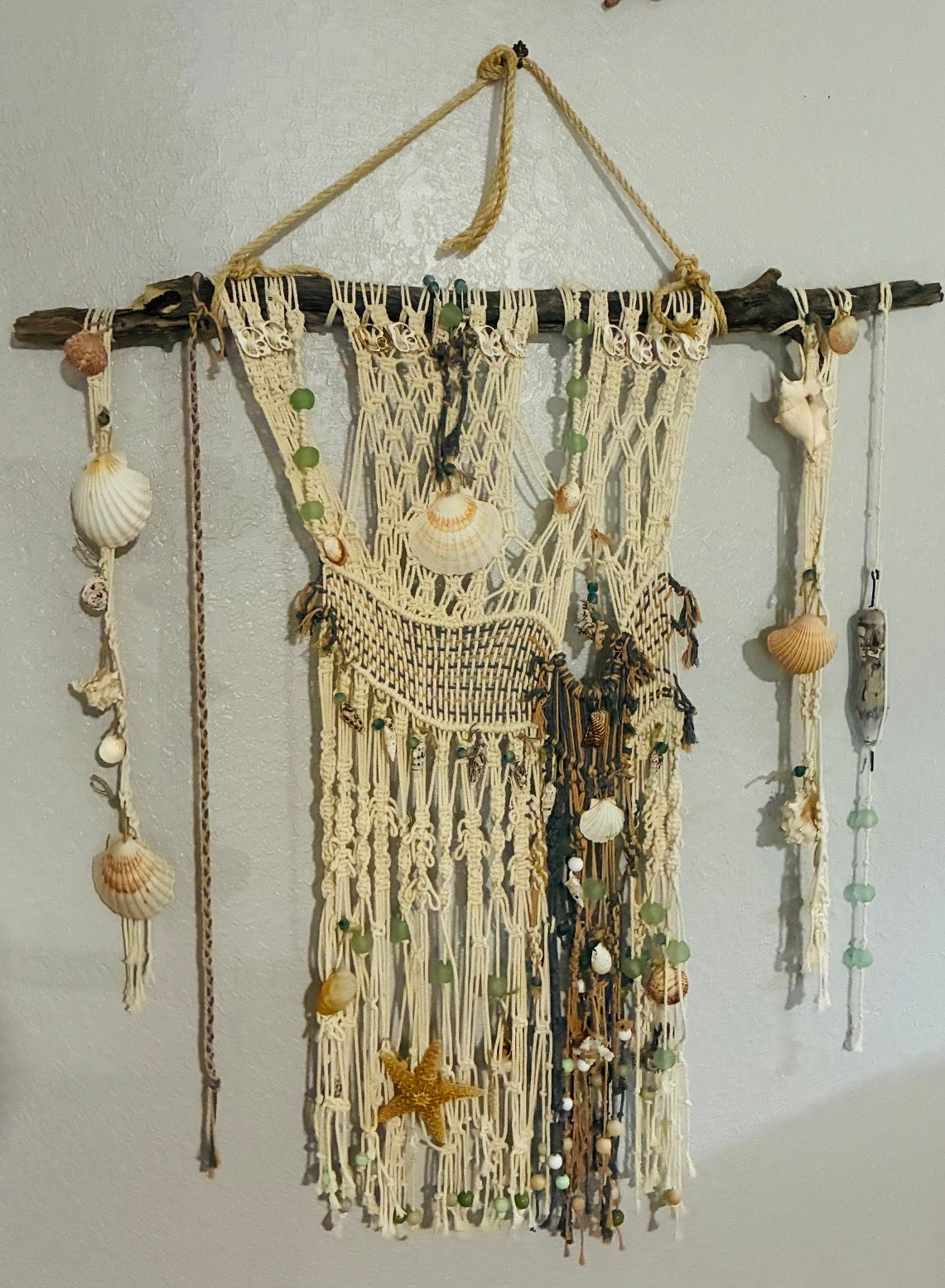 "Beachcomber's Prizes" - Fiber Arts Macramé Wall Hanging